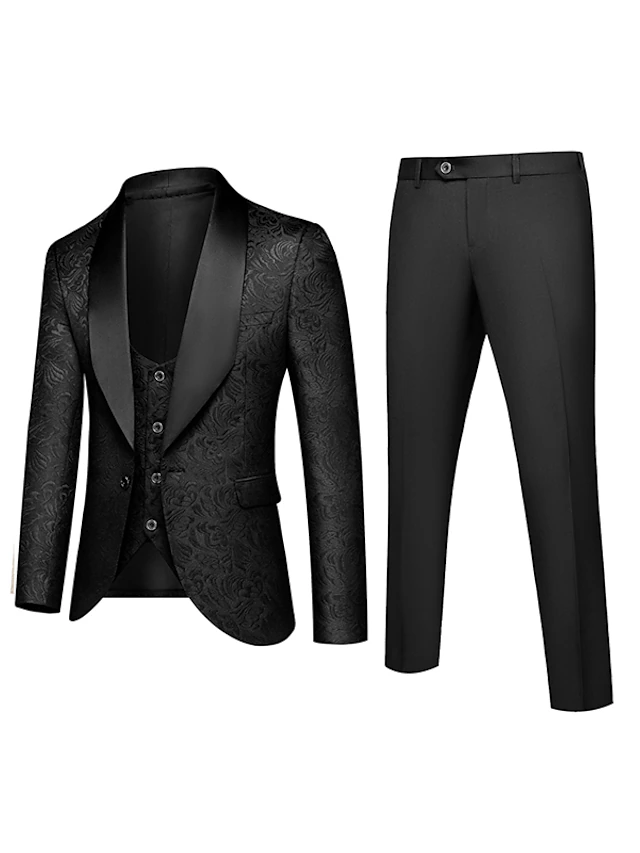 Red/Black/White/Pink Men's Wedding Party Tuxedos 3 Piece Banquet ...