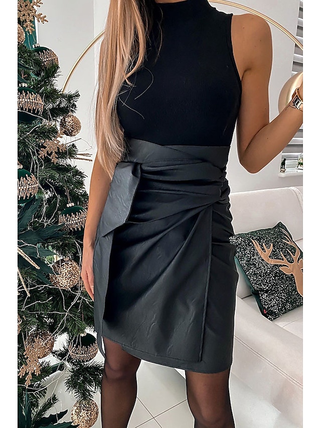 Womens Clothing Womens Bottoms | Womens Fashion Short Skirts Homecoming Casual / Daily Solid Colored Split Black S M L - AI44203