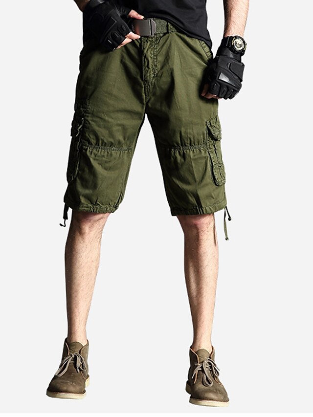 Mens Clothing Mens Bottoms | Mens Classic Style Fashion Shorts Cargo Shorts Multiple Pockets Knee Length Pants Casual Daily Soli