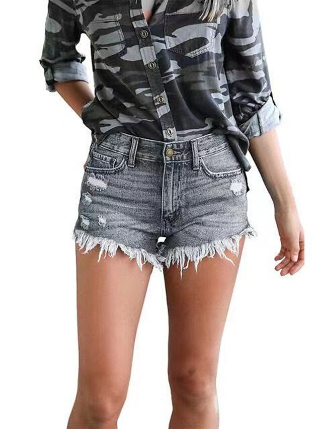 Womens Clothing Womens Bottoms | Womens Fashion Jeans Shorts Hot Pants Tassel Fringe Side Pockets Cut Out Short Pants Weekend St