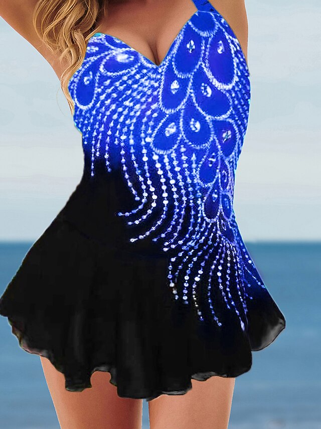 Women's Swimwear Tankini 2 Piece Plus Size Swimsuit Push Up Slim for