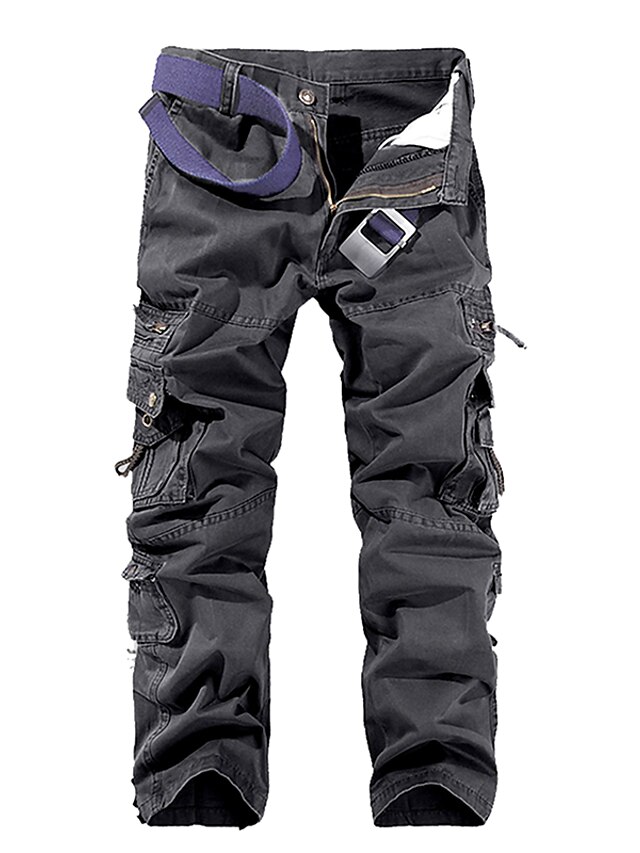 Mens Clothing Mens Bottoms | Mens Classic Cargo Pants With Multi Pockets Straight Leg Trousers Outdoor Cotton Tactical Cargo Pan