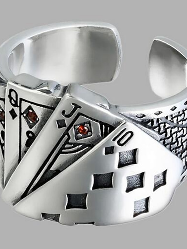  1 Stück Einstellbarer Ring For Herren Damen Strasse Verabredung Aleación Poker