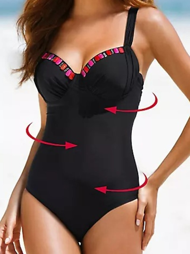 Womens Clothing Womens Swimwear | Womens Swimwear One Piece Monokini Bathing Suits Normal Swimsuit Tummy Control High Waisted So