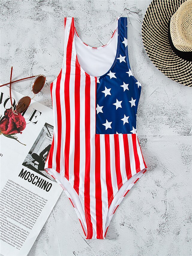 Womens Clothing Womens Swimwear | Womens Swimwear One Piece Monokini Bathing Suits Normal Swimsuit Tummy Control Open Back Print