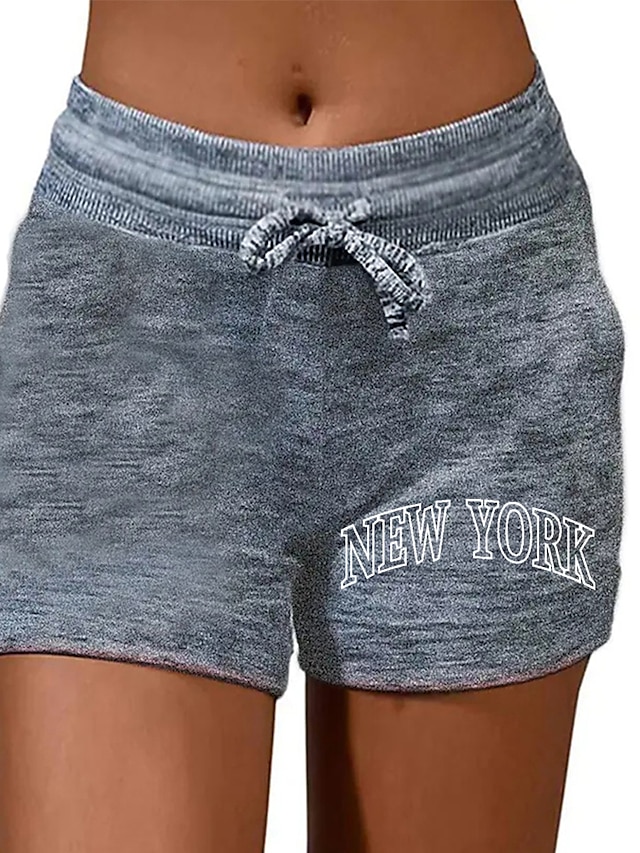 Womens Clothing Womens Bottoms | Womens Casual / Sporty Athleisure Shorts Drawstring Print Short Pants Casual Weekend Micro-elas