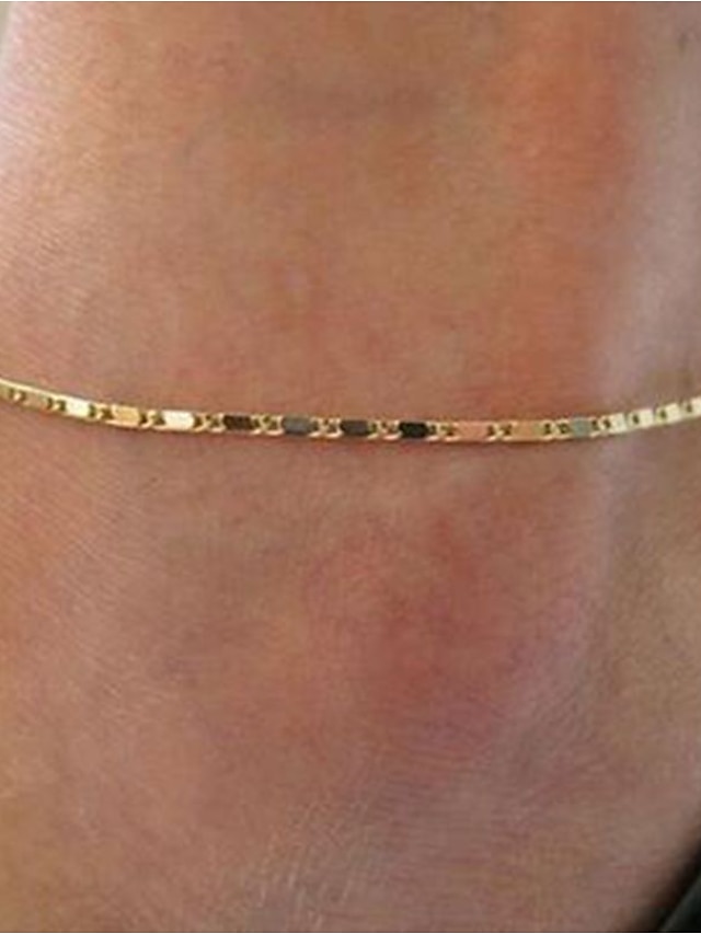  Ankle Bracelet Stylish Simple Women's Body Jewelry For Daily Holiday Alloy Silver Gold 1pcs