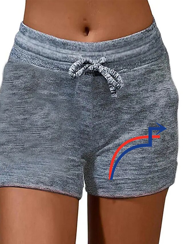 Womens Clothing Womens Bottoms | Womens Casual / Sporty Athleisure Shorts Drawstring Print Short Pants Casual Weekend Micro-elas