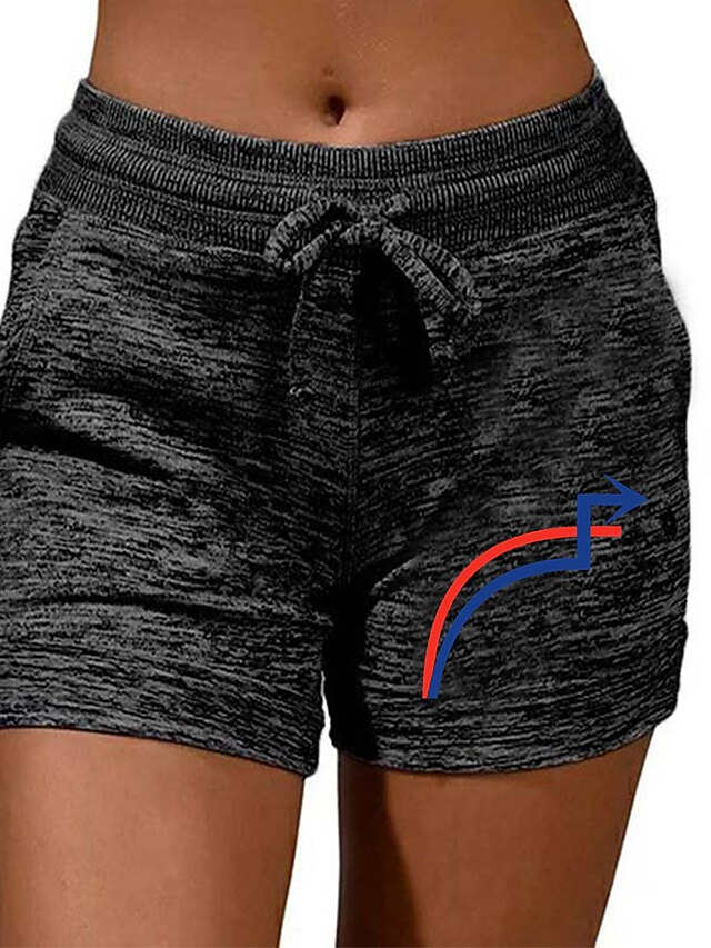 Womens Clothing Womens Bottoms | Womens Casual / Sporty Athleisure Shorts Drawstring Print Short Pants Casual Weekend Micro-elas