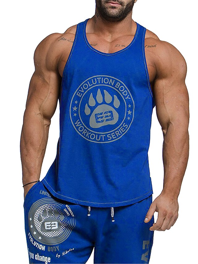 Men's Tank Top Shirt Vest Top Undershirt Sleeveless Shirt Graphic Hot