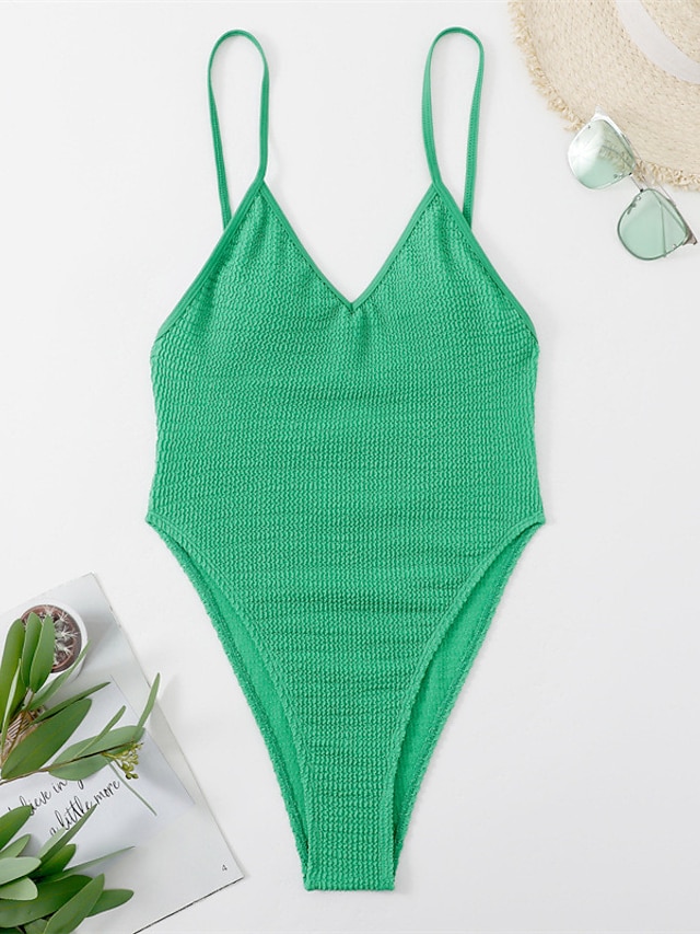 Womens Clothing Womens Swimwear | Womens Swimwear One Piece Monokini Bathing Suits Normal Swimsuit Tummy Control Open Back High 