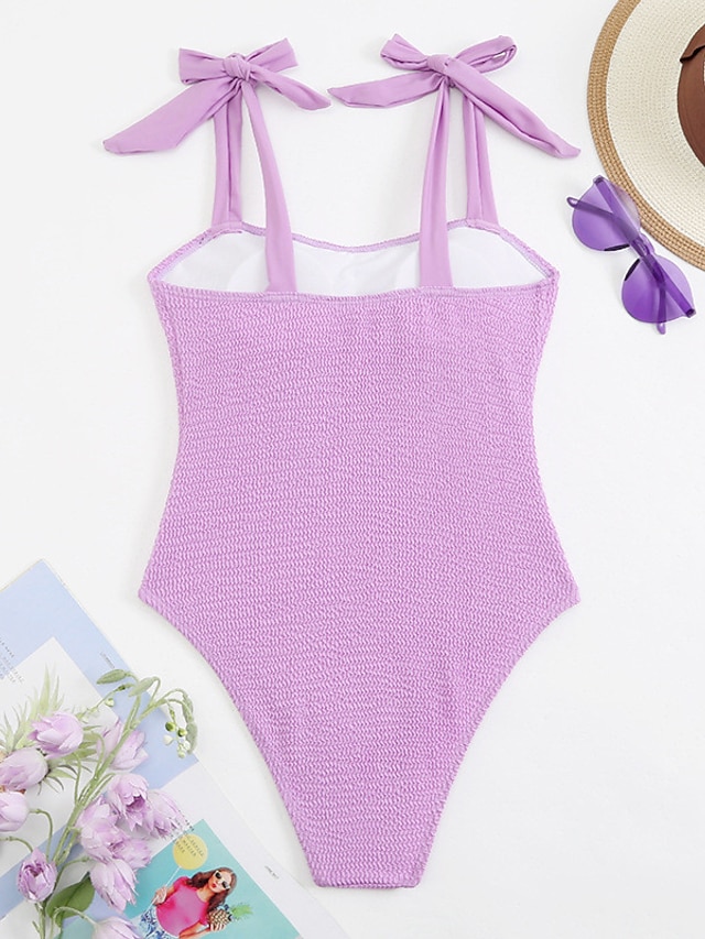 Womens Clothing Womens Swimwear | Womens Swimwear One Piece Monokini Bathing Suits Normal Swimsuit Open Back High Waisted Pure C