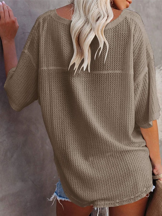 Womens Clothing Sweaters & Cardigans | Womens Pullover Sweater Jumper Ribbed Knit Knitted Pure Color V Neck Stylish Casual Daily