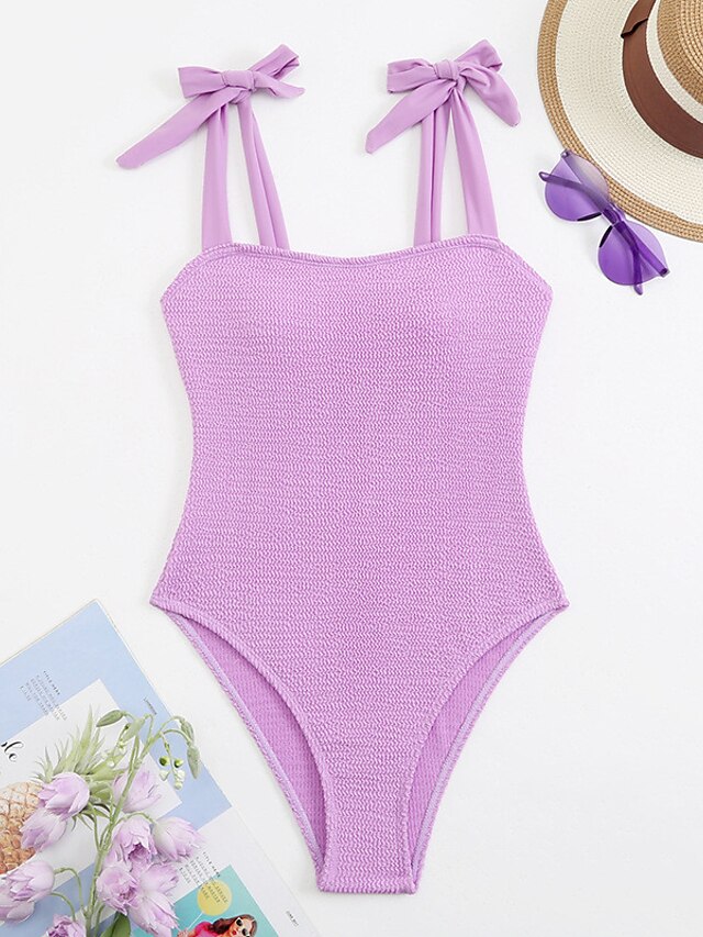 Womens Clothing Womens Swimwear | Womens Swimwear One Piece Monokini Bathing Suits Normal Swimsuit Open Back High Waisted Pure C