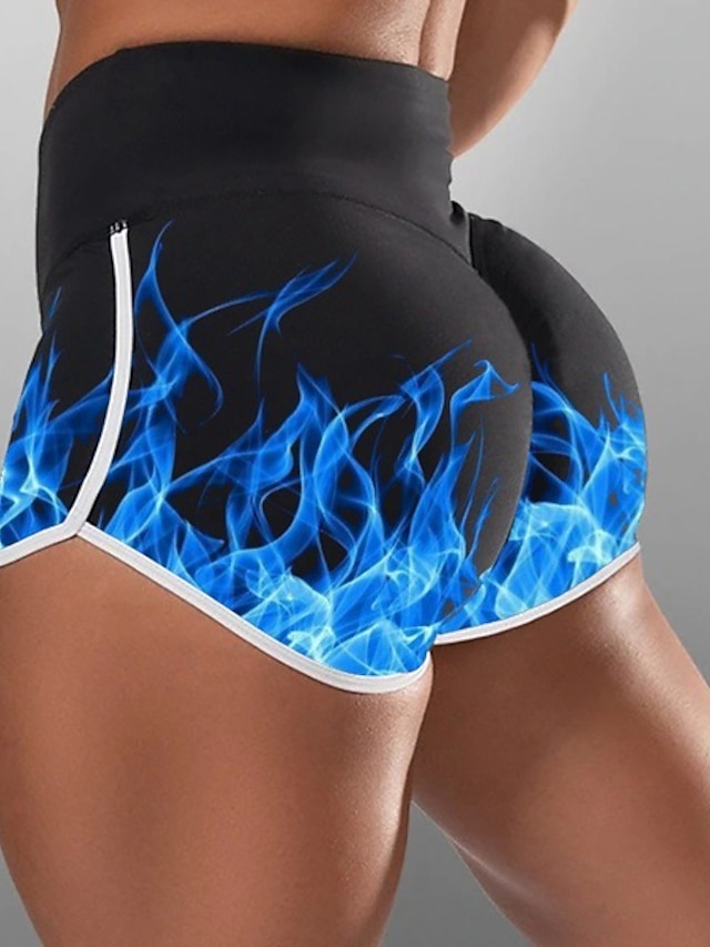 Womens Clothing Womens Bottoms | Womens Casual / Sporty Athleisure Shorts Hot Pants Scrunch Butt Shorts Print Short Pants Leisur