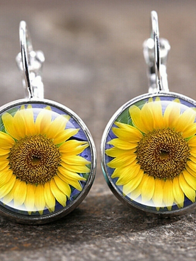  Women's Earrings Textured Street Sunflower Earring