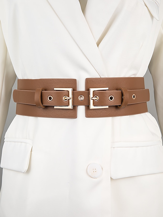 Womens Clothing Womens Accessories | Womens Skinny Belt Weekend Office Black Brown Belt Pure Color - CM71411