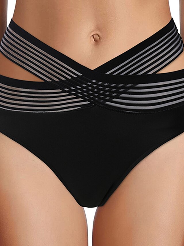 Womens Clothing Womens Swimwear | Womens Swimwear Cover Up Beach Bottom Normal Swimsuit Criss Cross Pure Color Black Bathing Sui