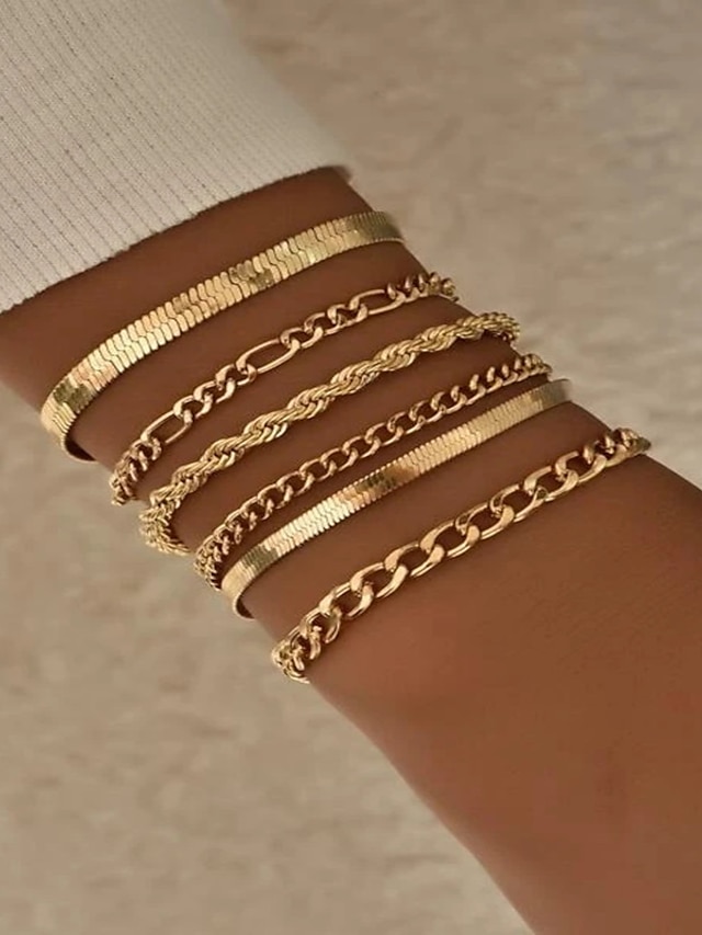 Womens Clothing Womens Accessories | Womens Bracelets Textured Street Geometry Jewelry Sets - LD51235