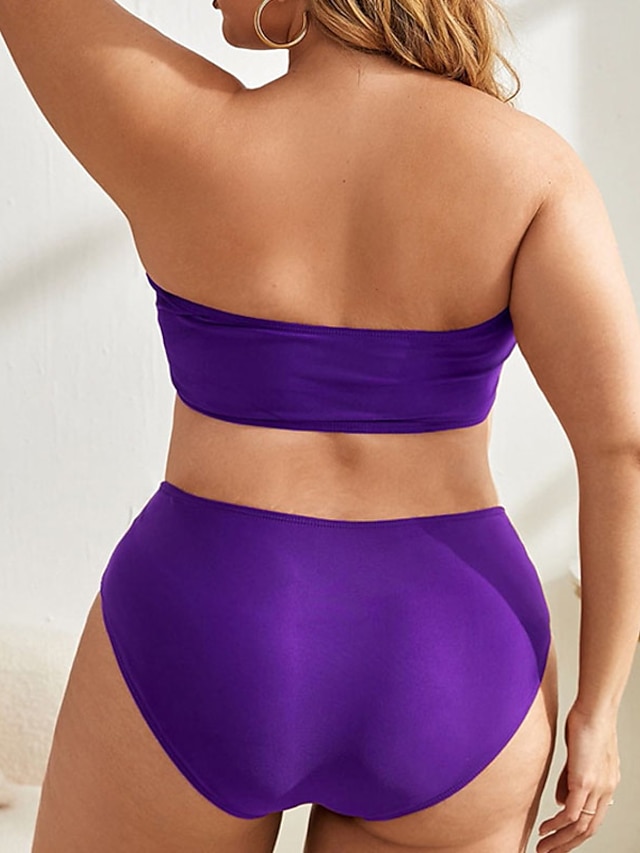 Womens Clothing Womens Swimwear | Womens Swimwear Bikini 2 Piece Plus Size Swimsuit 2 Piece Open Back Printing High Waisted Prin