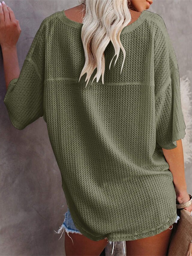 Womens Clothing Sweaters & Cardigans | Womens Pullover Sweater Jumper Ribbed Knit Knitted Pure Color V Neck Stylish Casual Daily