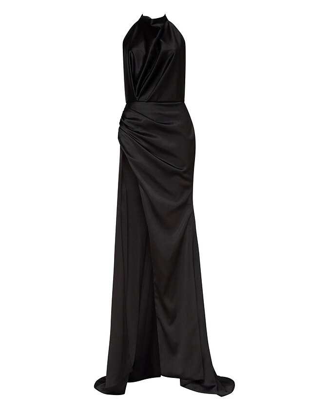 Sheath / Column Prom Dresses Elegant Dress Prom Court Train Sleeveless ...