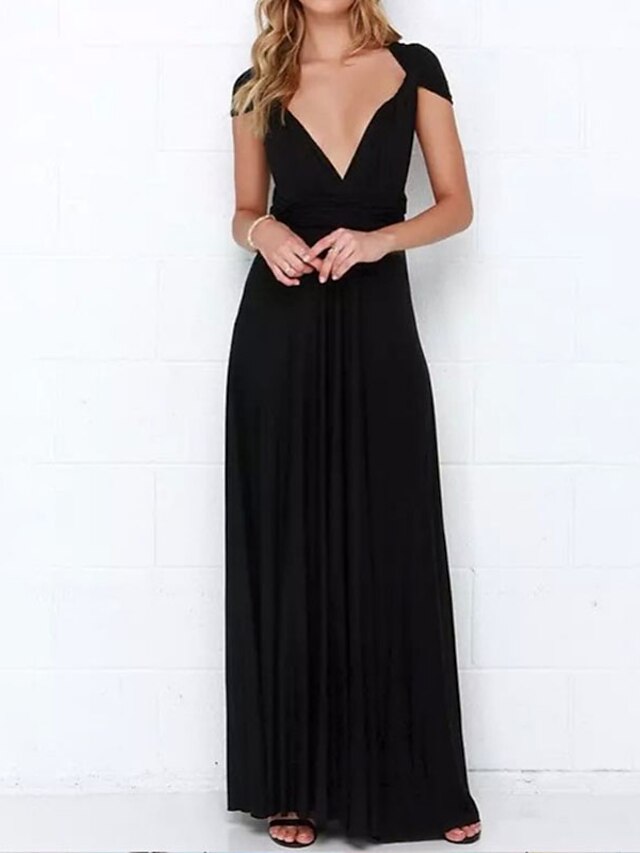 Womens Clothing Womens Dresses | Womens A Line Dress Maxi long Dress Green Black Purple Champagne Red Light Blue Sleeveless Pure