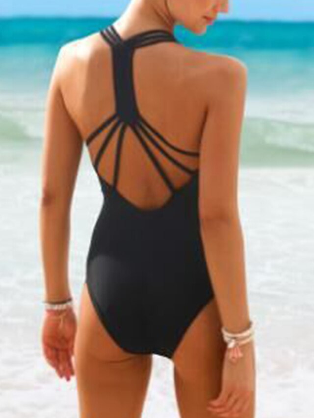 Womens Clothing Womens Swimwear | Womens Swimwear One Piece Monokini Bathing Suits Normal Swimsuit Tummy Control Open Back Print