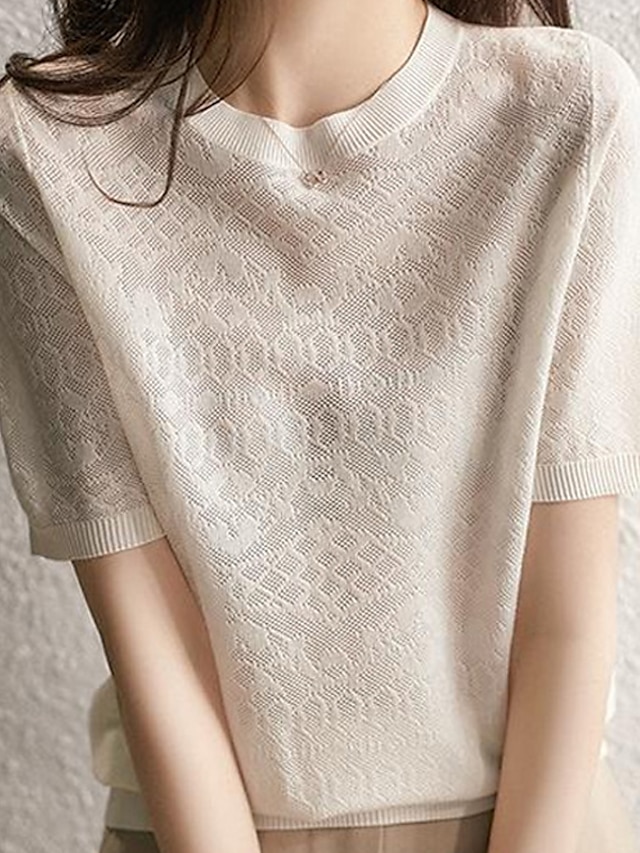 Womens Clothing Sweaters & Cardigans | Womens Pullover Sweater Jumper Knit Knitted Pure Color Crew Neck Stylish Casual Holiday G