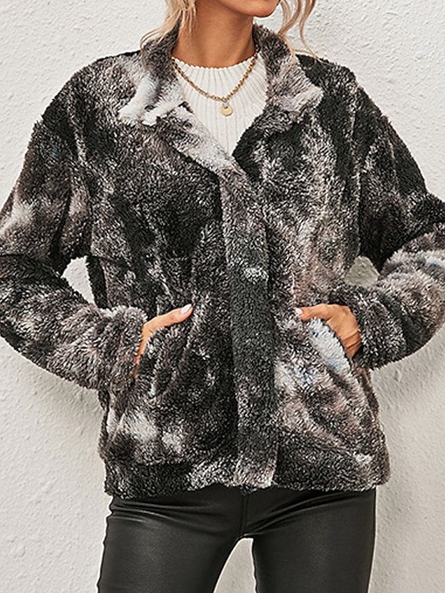 Womens Clothing Womens Outerwear | Womens Teddy Coat Sherpa jacket Fleece Jacket Street Daily Going out Fall Winter Regular Coat