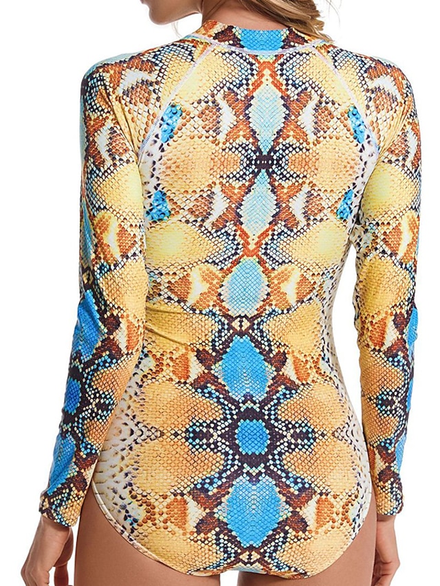 Womens Clothing Womens Swimwear | Womens Swimwear One Piece Monokini Bathing Suits Normal Swimsuit Printing Snake Skin Pattern Y