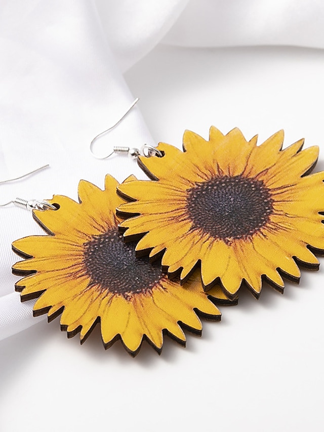 Womens Clothing Womens Accessories | Womens Earrings Textured Street Sunflower Earring - YB99570