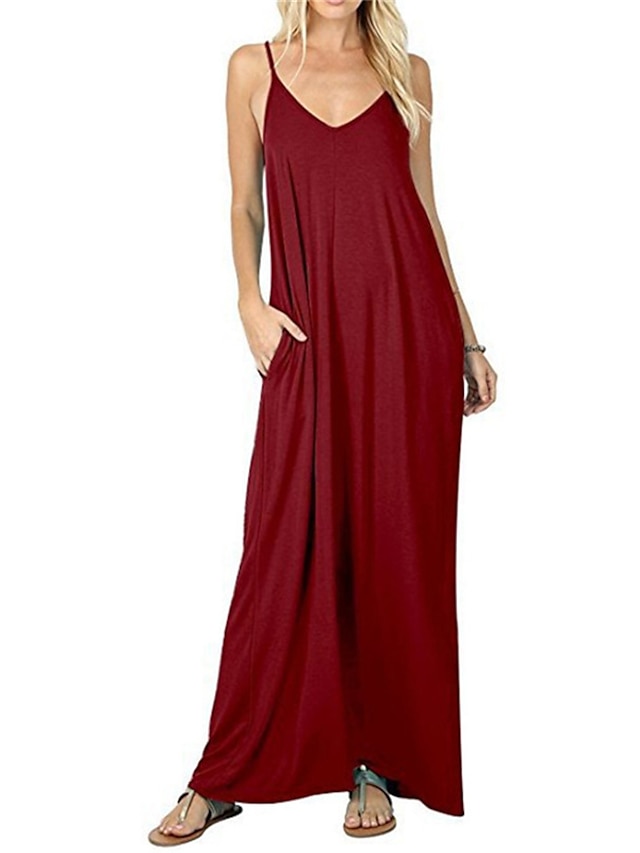 Womens Clothing Womens Sleep & Lounge | Womens Pajamas Nightgown Dress Pure Color Comfort Home Cotton Blend Straps Sleeveless Ba