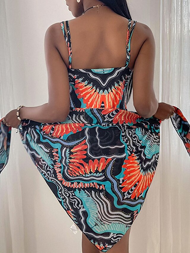 Womens Clothing Womens Swimwear | Womens Swimwear One Piece 2 Piece Normal Swimsuit Backless Tummy Control Print Graphic Pattern