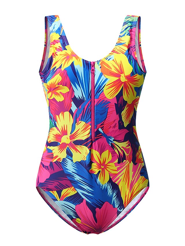 Womens Clothing Womens Swimwear | Womens Swimwear One Piece Monokini Bathing Suits Normal Swimsuit Tummy Control Open Back Zippe