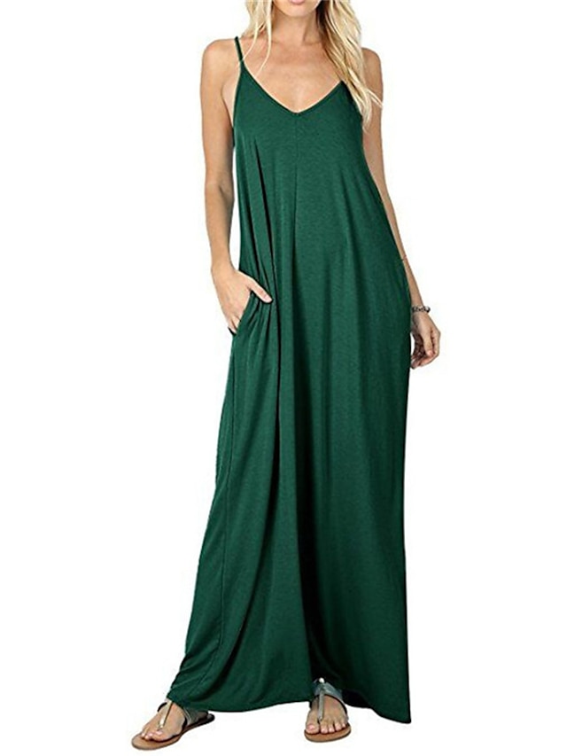 Womens Clothing Womens Sleep & Lounge | Womens Pajamas Nightgown Dress Pure Color Comfort Home Cotton Blend Straps Sleeveless Ba