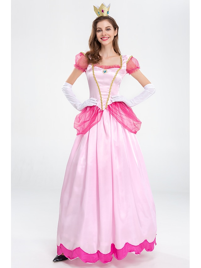  Pohádkové Princezna Peach Cosplay kostým Prázdninové šaty Sladký Filmové kostýmy for Dámské Dospělé Plesová maškaráda loučení se svobodou nevěsty