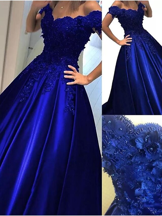 A-Line Evening Gown Sparkle & Shine Dress Engagement Prom Sweep / Brush ...