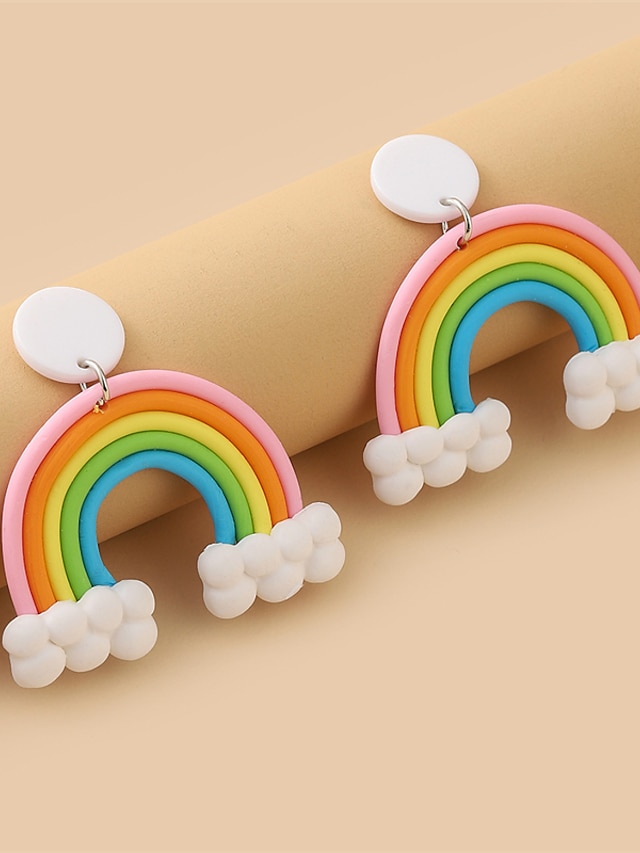 Womens Clothing Womens Accessories | Womens Earrings Elegant Street Rainbow Earring - YM02633