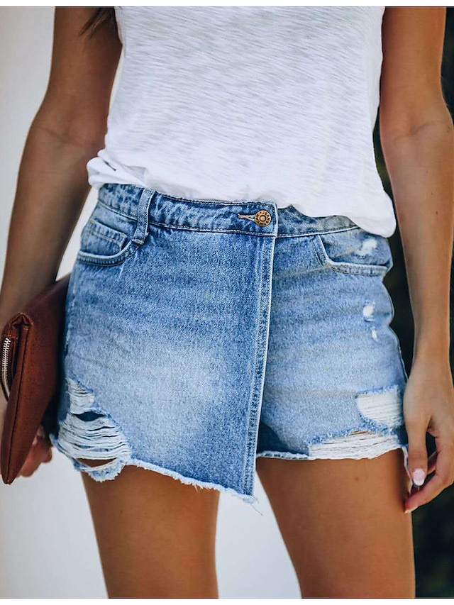 Womens Clothing Womens Bottoms | Womens Fashion Jeans Butterfly Shorts Side Pockets Cut Out Short Pants Casual Weekend Micro-ela