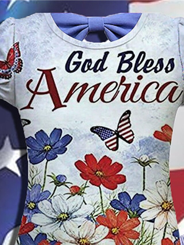 Baby & Kids Girls Clothing | Kids Girls American Independence Day T-shirt & Skirt Skirt Set Clothing Set 2 Pieces Short Sleeve B