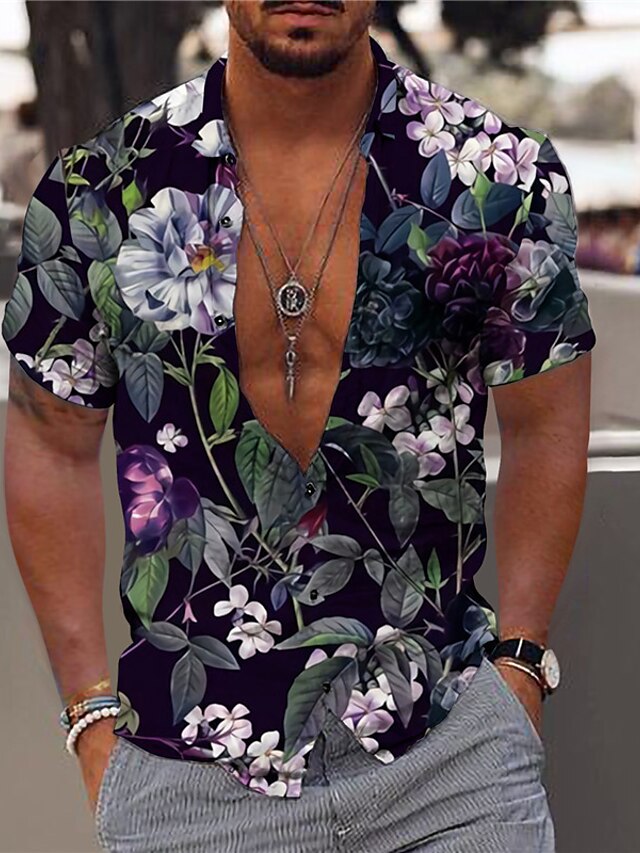 Men's Shirt Summer Hawaiian Shirt Summer Shirt Graphic Shirt Leaves ...