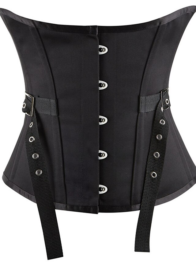 Womens Clothing Womens Sleep & Lounge | Corset Womens Corsets Sexy Underbust Corset Backless Tummy Control Pure Color Buckle Pol