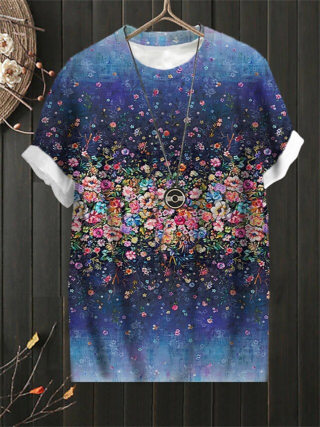 Womens Clothing Plus Size Collection | Womens Plus Size Tops T shirt Tee Floral Print Short Sleeve Crewneck Streetwear Daily Spo