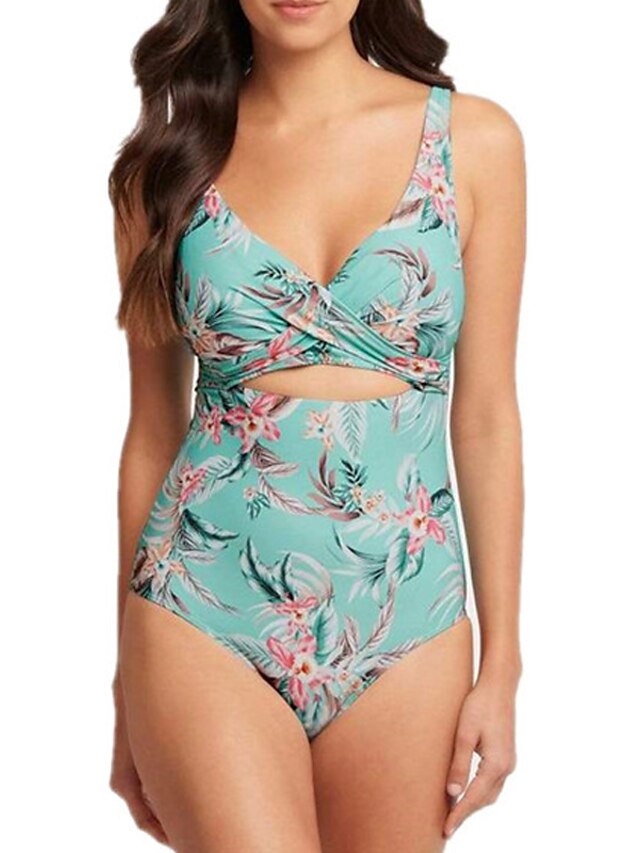 Womens Clothing Womens Swimwear | Womens Swimwear One Piece Monokini Bathing Suits Normal Swimsuit Open Back Cut Out Printing Hi