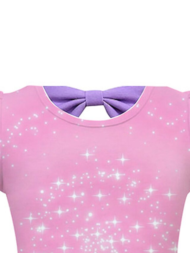 Baby & Kids Girls Clothing | Kids Girls T-shirt & Skirt Skirt Set Clothing Set 2 Pieces Short Sleeve Pink Star Mesh Bow Print St