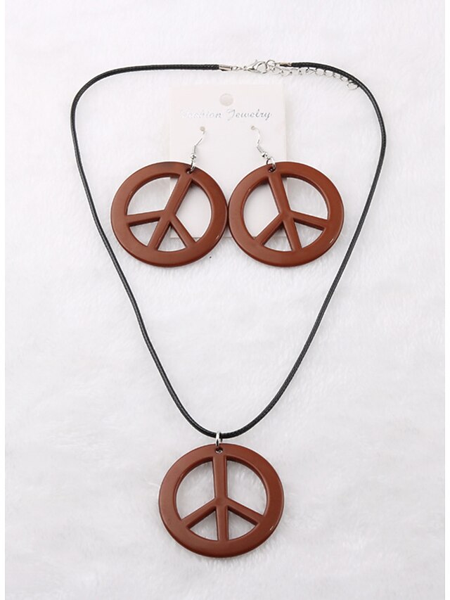 1960s Hippie 1970s Necklace Masquerade Piece&Love Fancy Dress Men's Women's Masquerade Party / Evening Pride Parade Pride Month Adults' Earrings Necklace3