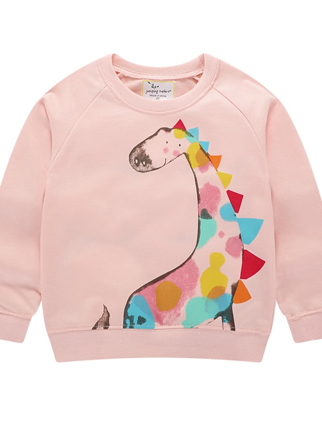 Baby & Kids Girls Clothing | Kids Girls Sweatshirt Long Sleeve Animal Crewneck Pale Pink Children Tops Spring Fashion Adorable D