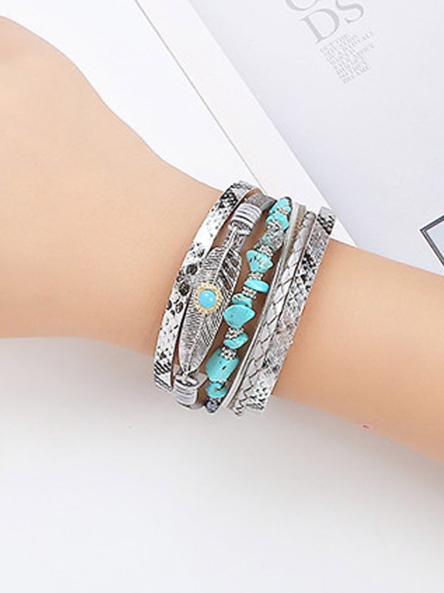 Womens Clothing Womens Accessories | Womens Bracelets Ethnic Style Street Feather Bracelets & Bangles - WD67600