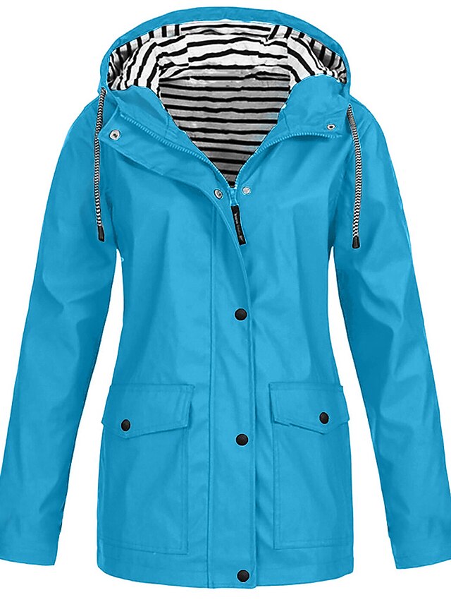 Women's Rain Jacket Fall Waterproof Outdoor Hiking Coat Zipper